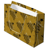 Goldene schwarze Geschentktasche Große Geschenktüte (Vorderseite Schrägansicht)