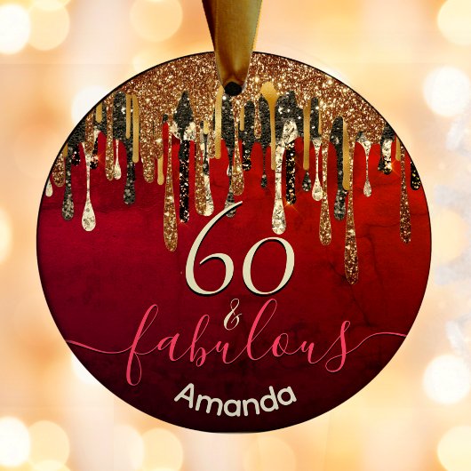 Goldene schwarze Glitzer Tropfen jeden Alters Gebu Keramik Ornament