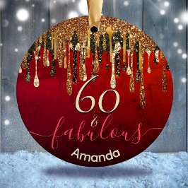 Goldene schwarze Glitzer Tropfen jeden Alters Gebu Keramik Ornament