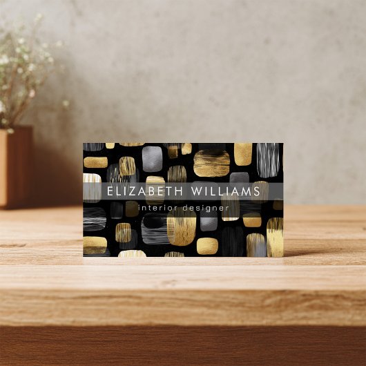 Goldene schwarze graue abstrakte moderne Visitenka