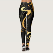 Goldene Schwarze Leggings (Rückseite)