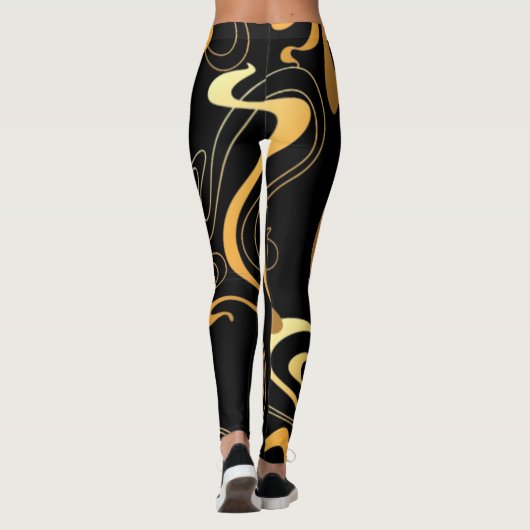 Goldene Schwarze Leggings (Rückseite)