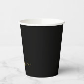 Goldene schwarze Monogramm-Papierbecher Pappbecher (Links)