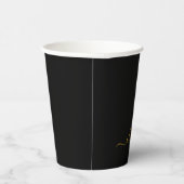Goldene schwarze Monogramm-Papierbecher Pappbecher (Rechts)
