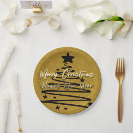 Goldene schwarze Pappteller