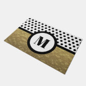 Goldene schwarze Polka-Dot-Familie Fußmatte (Schrägansicht)