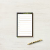 Goldene schwarze Rahmen Post-it Notes Klebezettel (Auf Schreibtisch)
