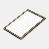 Goldene schwarze Rahmen Post-it Notes Klebezettel (angewinkelt)