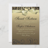 Goldene/schwarze Rose & Bow Image Einladung zum Ge (Rückseite)