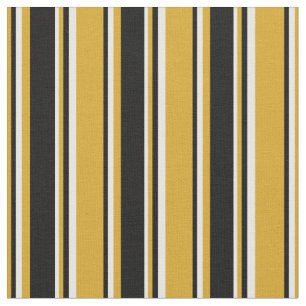 Goldene, schwarze und weiße Streifen Stoff