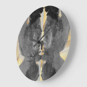 Goldene Schwarzmarmor-Kunst Große Wanduhr (Winkel)