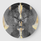Goldene Schwarzmarmor-Kunst Große Wanduhr (Vorderseite)
