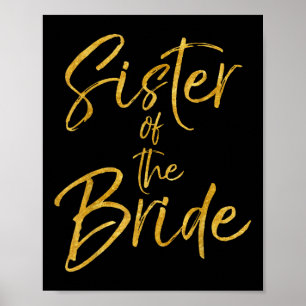 Goldene Schwester des Shirts Niedliches Brautparty Poster