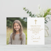 Goldene Script - Bestätigung des modernen Fotos Dankeskarte (Stehend Vorderseite)