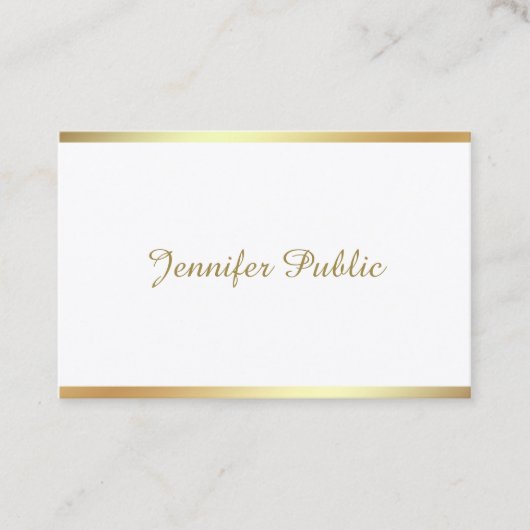 Goldene Script Kalligrafie Schöne moderne Einzigar Visitenkarte (Vorderseite)