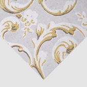 Goldene Scroll Swirl Graues Vintages Muster Decoup Seidenpapier (Detail)