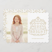 Goldene Scrollour Feiertagskarte (Vorne/Hinten)