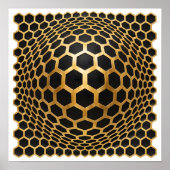 Goldene Sechseck-Kugel Poster (Vorne)