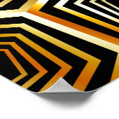 Goldene sechseckige optische Täuschung Poster (Ecke)