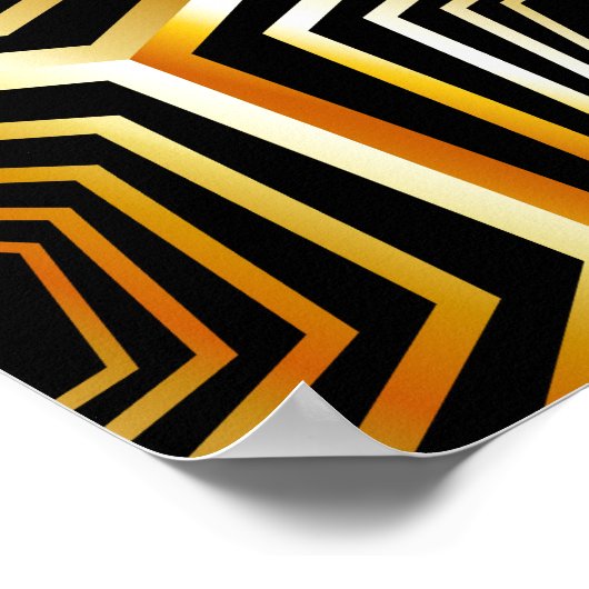 Goldene sechseckige optische Täuschung Poster (Ecke)