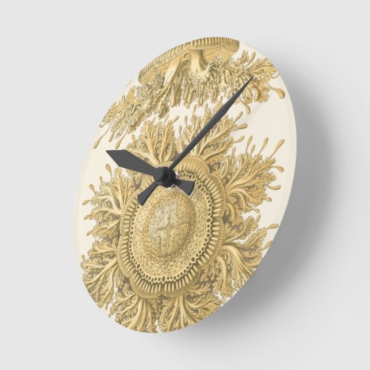 Goldene Seegeschöpfe Runde Wanduhr (Winkel)