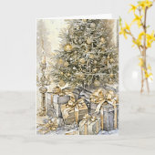 Goldene Segen zu Weihnachten Karte (Gelbe Blume)