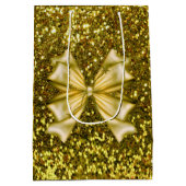 Goldene Sequenzen mit Bow Mittlere Geschenktüte (Rückseite)