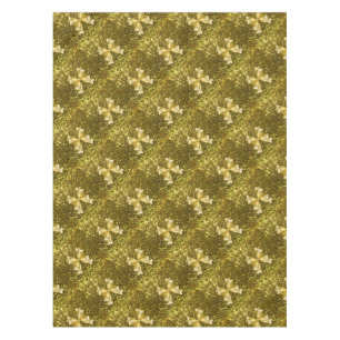 Goldene Sequenzen mit Bows Tischdecke