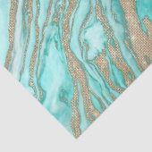 Goldene Sequin-Glitzer Aquamariner Smoky-Marmor Seidenpapier (Ausschnitt)