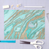 Goldene Sequin-Glitzer Aquamariner Smoky-Marmor Seidenpapier (Handwerk)