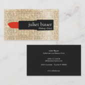 Goldene Sequin Makeup Artist Lipstick Logo Beauty Visitenkarte (Vorne/Hinten)