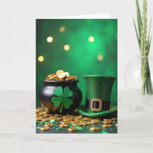 Goldene Shamrock-Münzen Karte