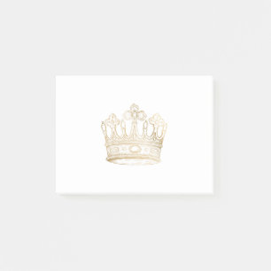 Goldene Shiny-Krone Post-it Klebezettel