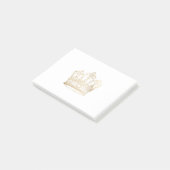 Goldene Shiny-Krone Post-it Klebezettel (angewinkelt)