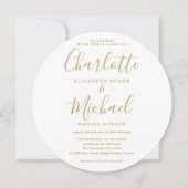Goldene Signatur-Script-Foto Einladung (Vorderseite)