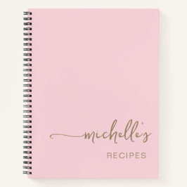 Goldene Signatur Skriptkochbuch Rosa Rezept Notizblock