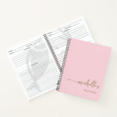 Goldene Signatur Skriptkochbuch Rosa Rezept Notizblock (Innenseite)