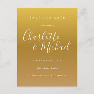 Goldene Signature-Hochzeit-Einladungskarte zum Vor Postkarte
