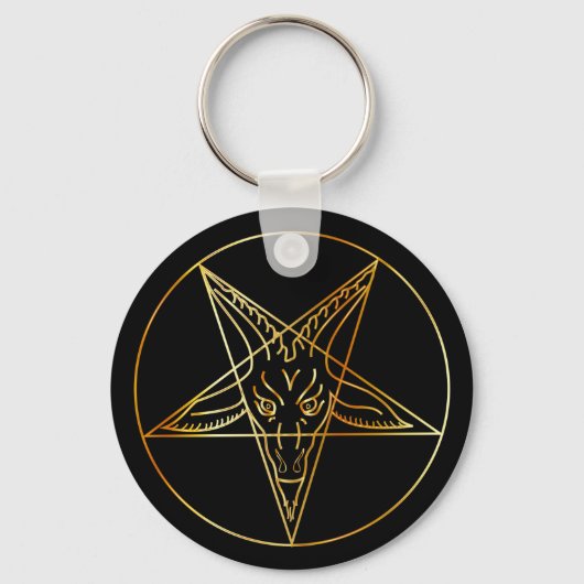 Goldene Silbe von Baphomet Schlüsselanhänger (Vorderseite)