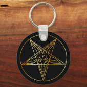 Goldene Silbe von Baphomet Schlüsselanhänger (Vorderseite)