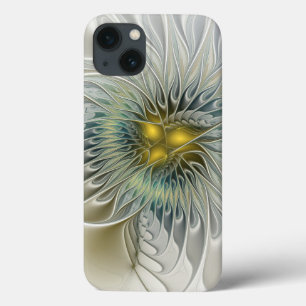 Goldene Silber-Blumen-Fantasie abstrakte Fractal-K Case-Mate iPhone Hülle