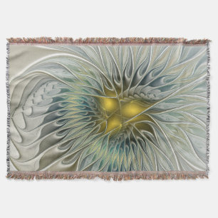 Goldene Silber-Blumen-Fantasie abstrakte Fractal-K Decke