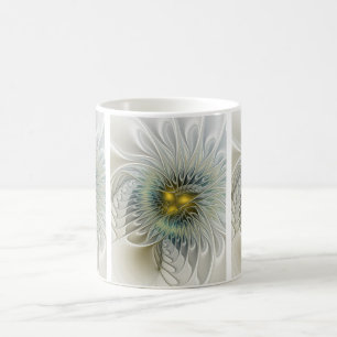 Goldene Silber-Blumen-Fantasie abstrakte Fractal-K Kaffeetasse