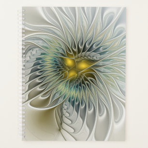 Goldene Silber-Blumen-Fantasie-Abstrakte Fraktal-K Planer