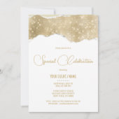 Goldene Silbermedaille Glitzer Special Event Einladung (Vorderseite)