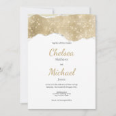 Goldene Silbermedaille - Luxus-Glitzer Einladung (Vorderseite)