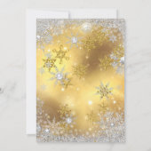Goldene Silberschneeflocke Geburtstagsparty Einladung (Rückseite)