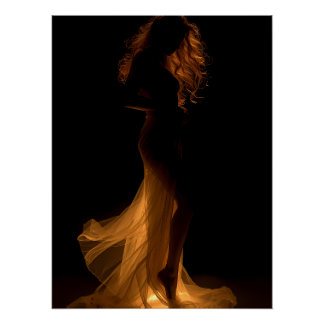 Goldene Silhouette Eleganz Kunst Poster
