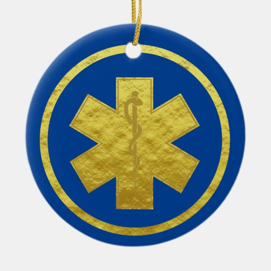 Goldene Silhouette von EMS Star of Life Ornament (Vorne)