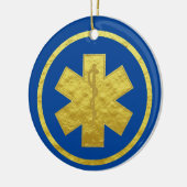 Goldene Silhouette von EMS Star of Life Ornament (Links)